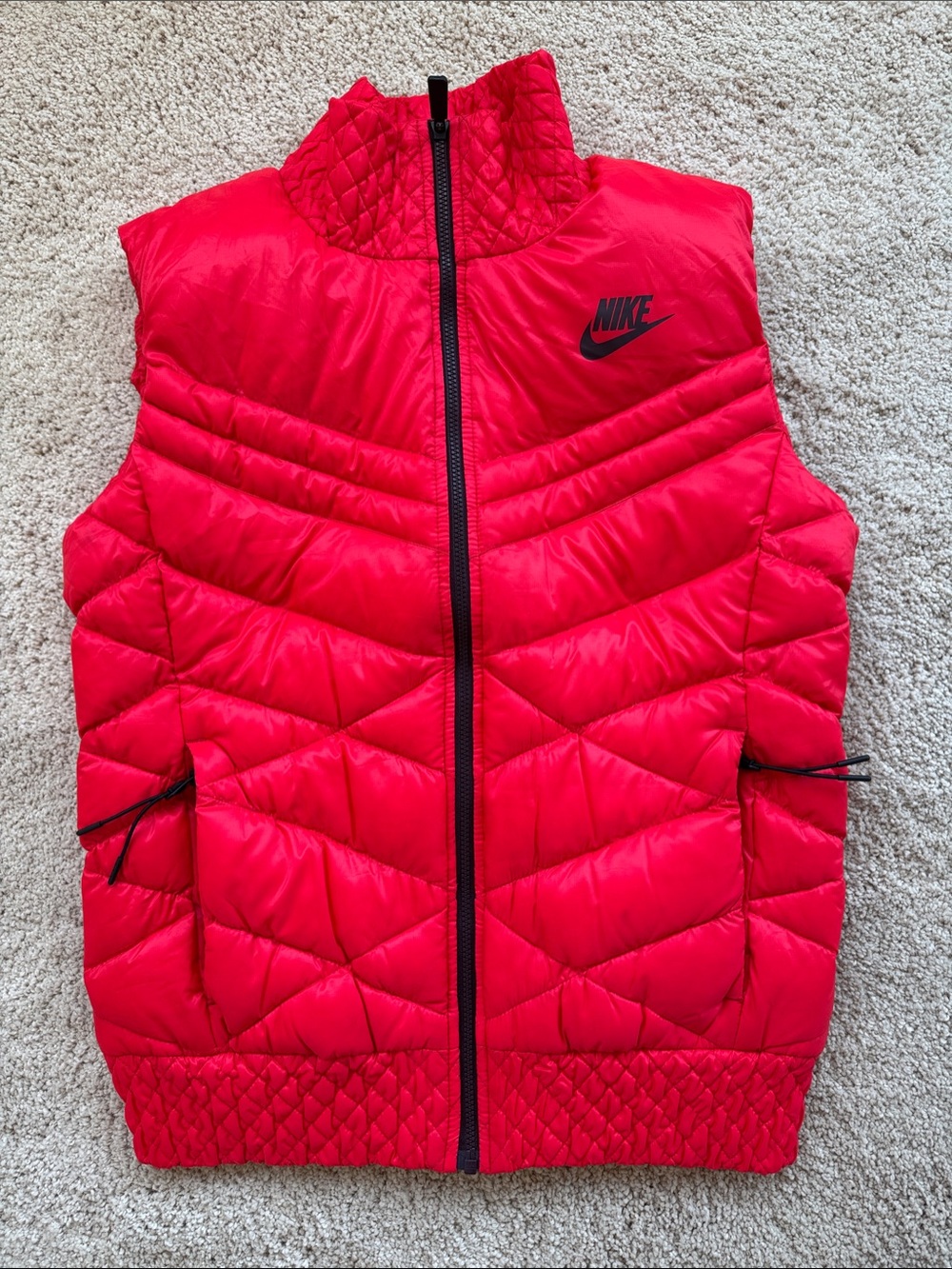 Nike Red Quilted Puffer Vest